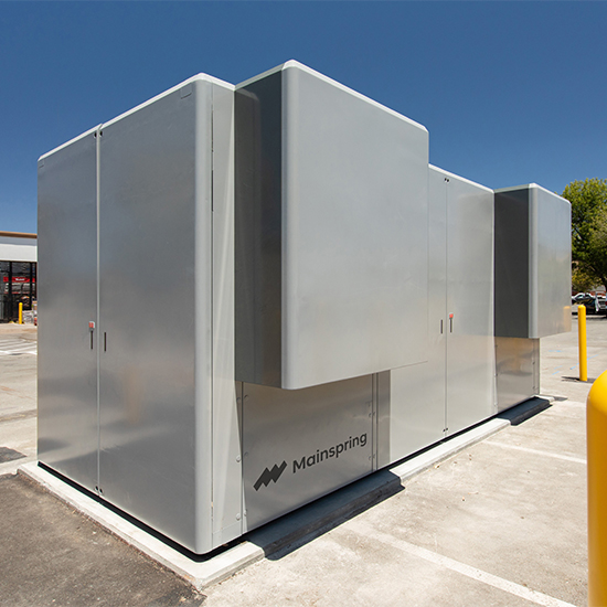 Close up shot of a energy storage system in mainspring