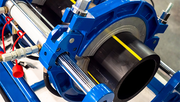 Close up of a mechanical device at a manufacturing facility