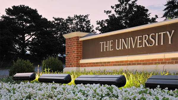 University campus sign