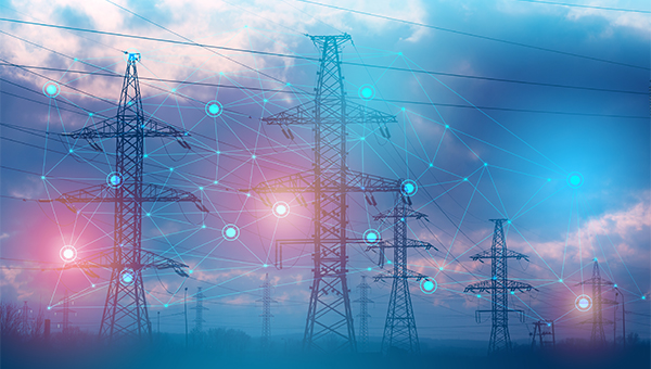 Transmission towers with a connectivity grid overlay