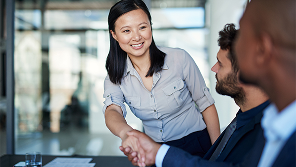 Business people in a meeting shaking hands