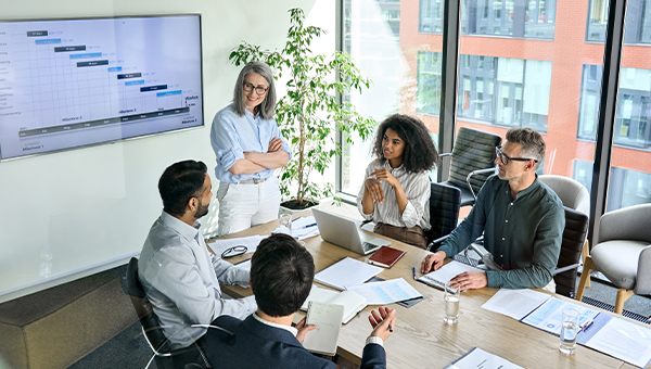 Business people in boardroom meeting