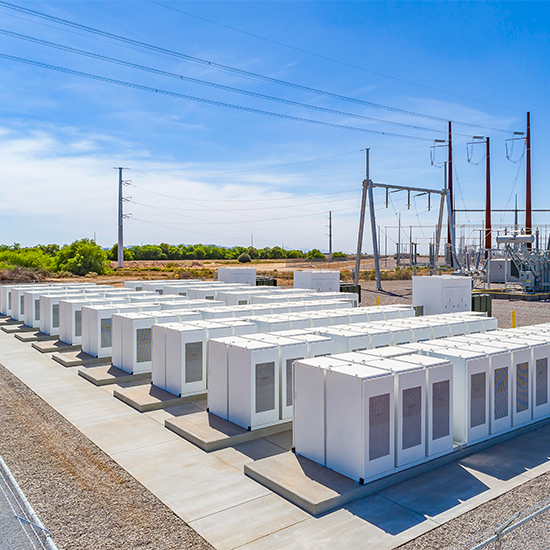 Aerial view of an onsite energy storage facility 