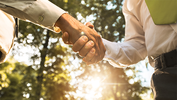 Two men shaking hands