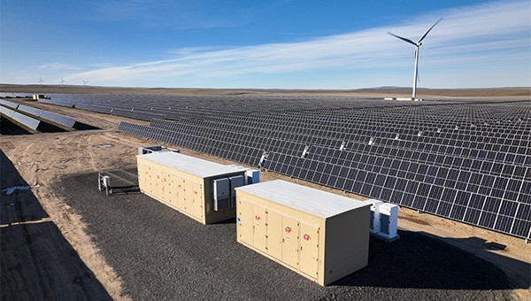 Energy Storage boxes located on the solar energy center