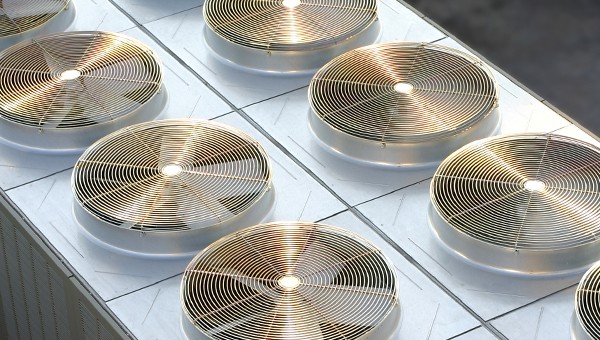 Close up view of HVAC units