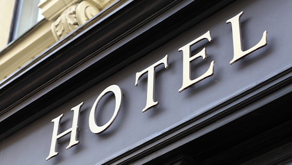 Hotel building sign